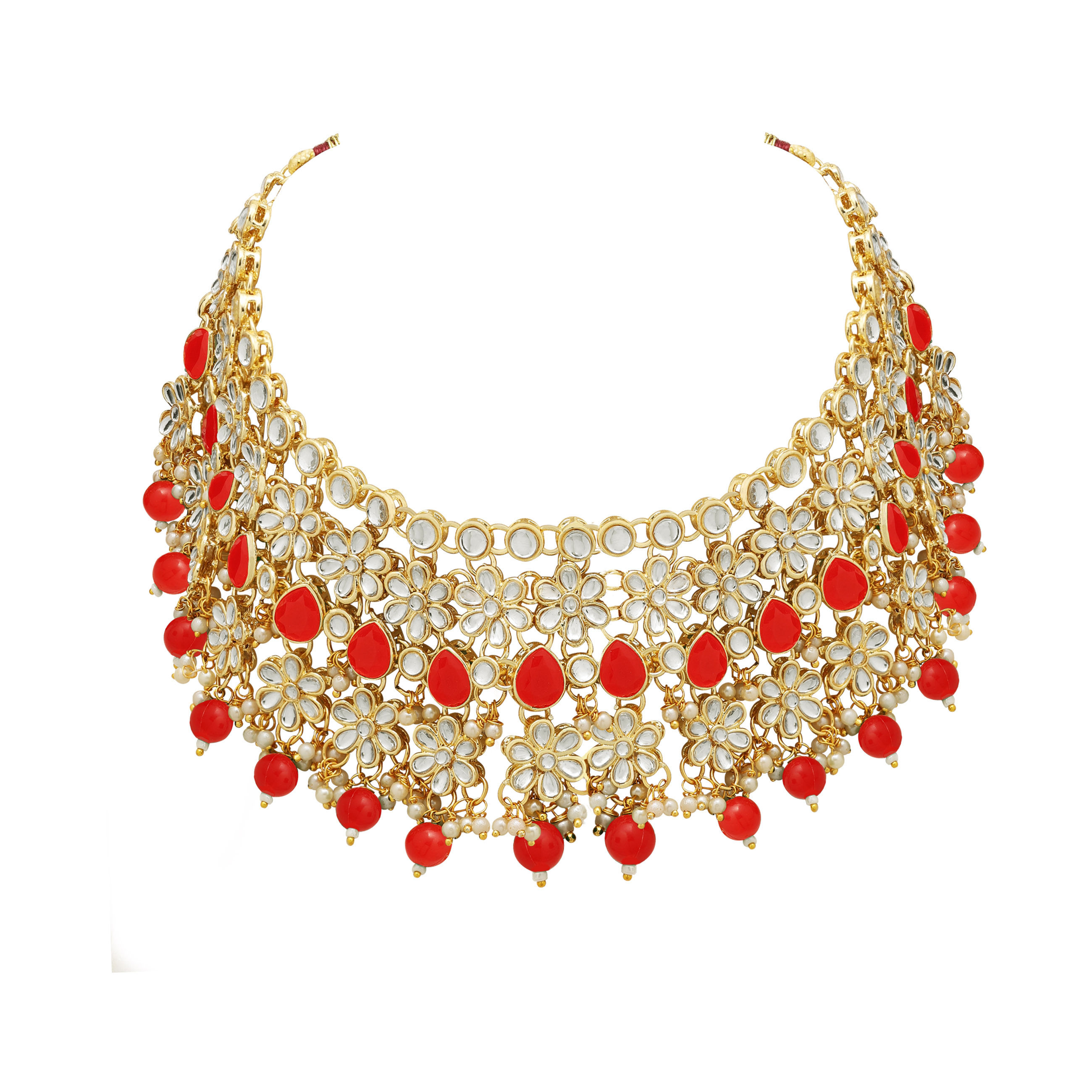 Blossoming Bride Kundan Choker Necklace  Set..