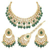 Emerald Elegance kundan Choker Necklace Set