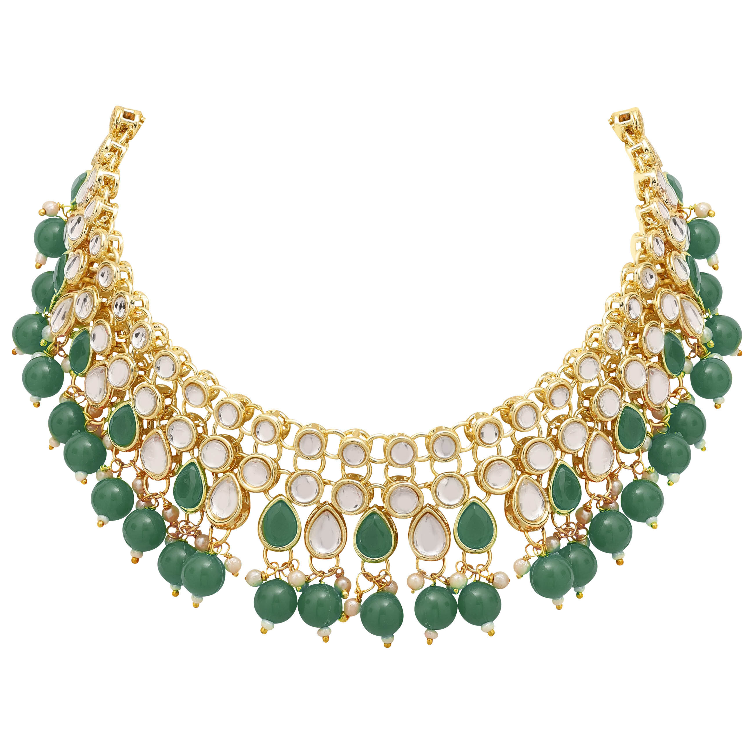 Emerald Elegance kundan Choker Necklace Set