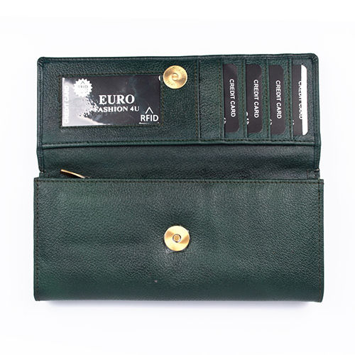 Green Bi-Fold Womens Wallet