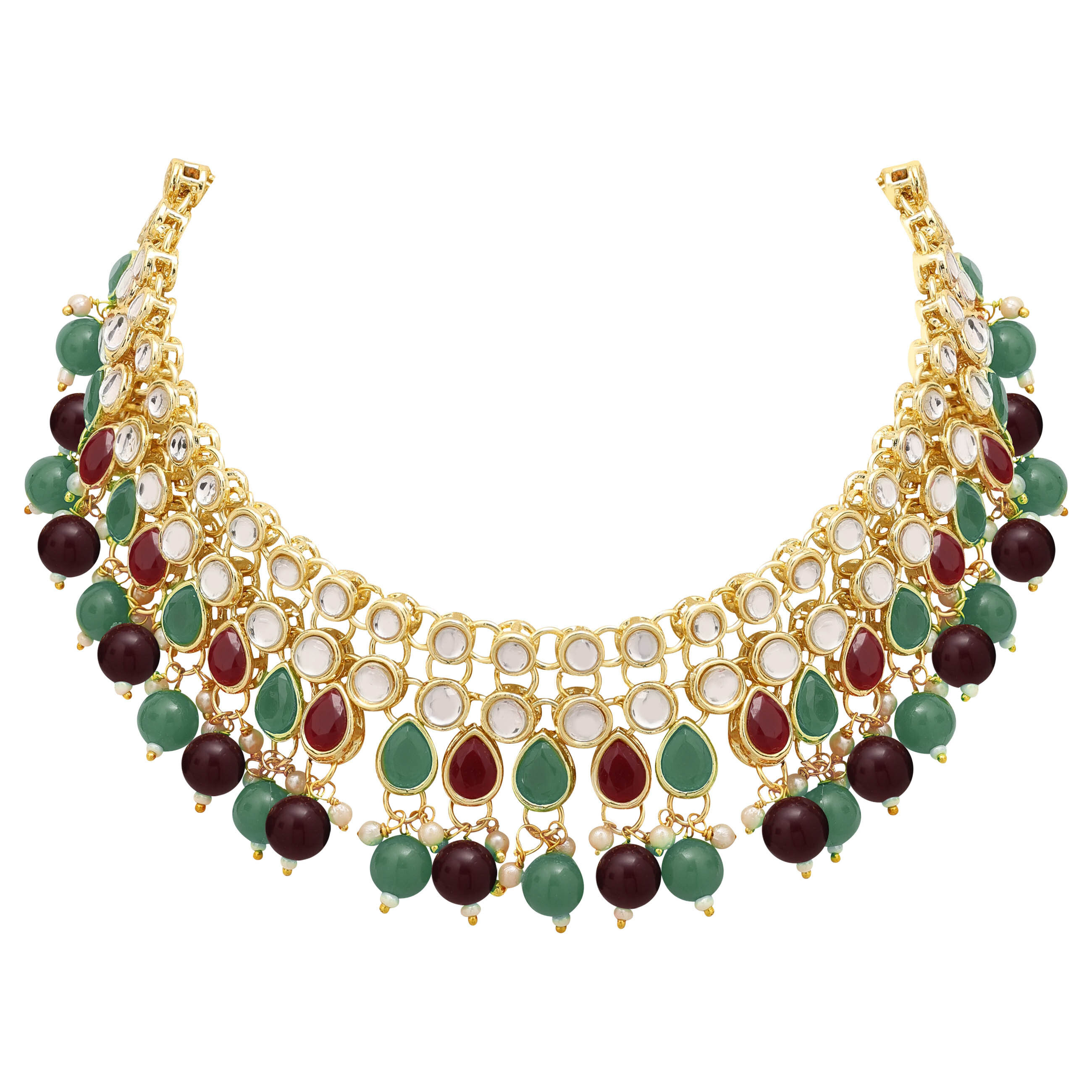 Emerald Elegance kundan Choker Necklace Set.