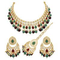 Emerald Elegance kundan Choker Necklace Set.