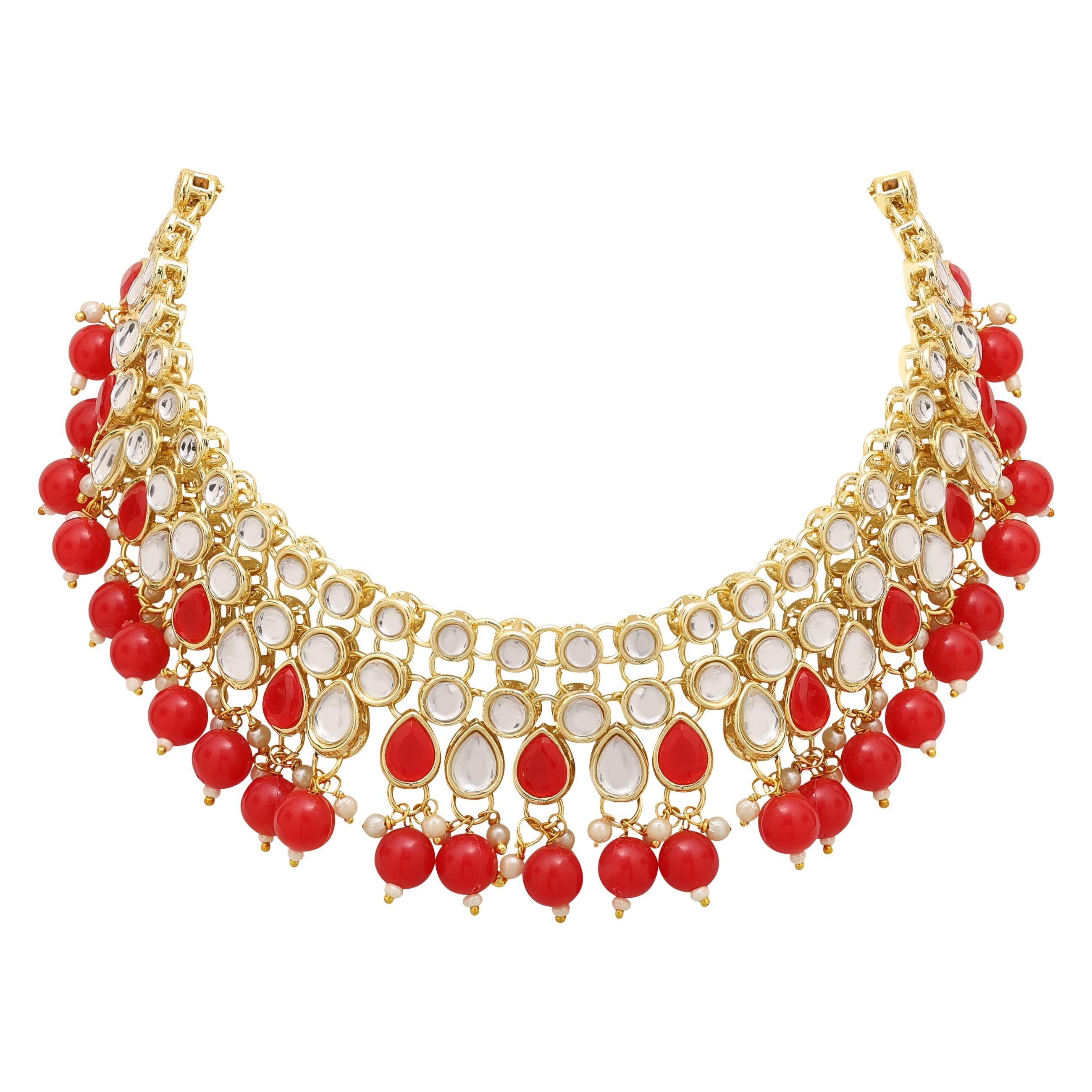 Emerald Elegance kundan Choker Necklace Set..