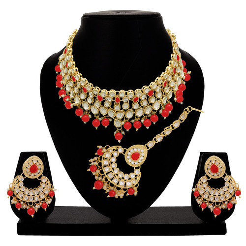 Classic Elegance Kundan Set For Women & Girls - Color: Red