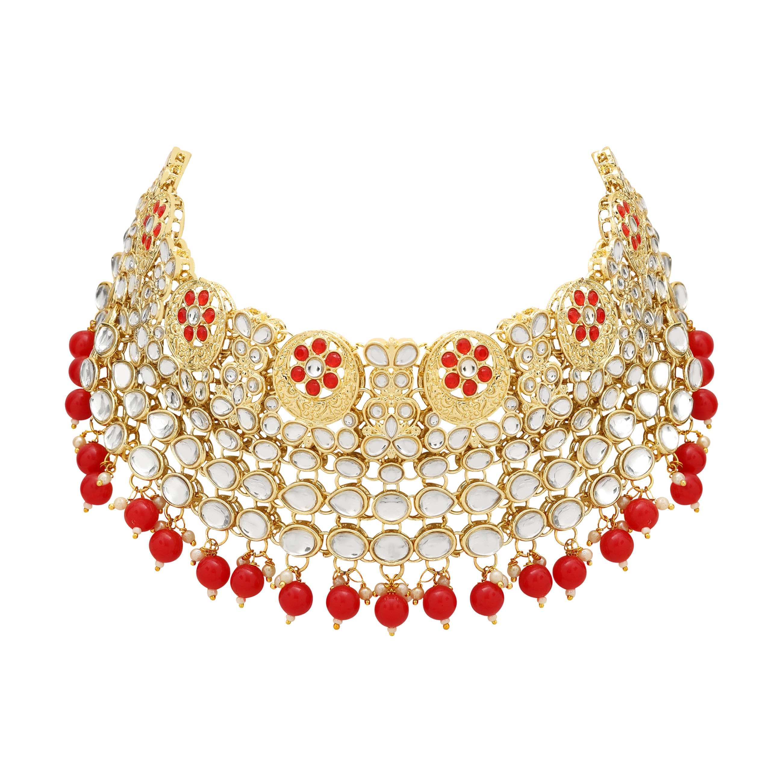 Royal Chandbali Kundan Choker Necklace Set.