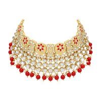 Royal Chandbali Kundan Choker Necklace Set.