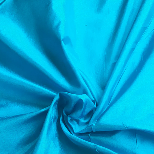 Blue Color Plain Silk Fabric