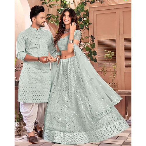 Navratri Light Blue Lehengha Choli