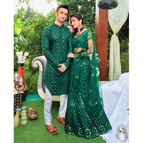 Ladies Navratri Green Lehengha Choli