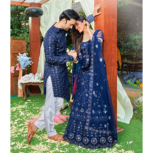 Ladies Navratri Blue Lehengha Choli