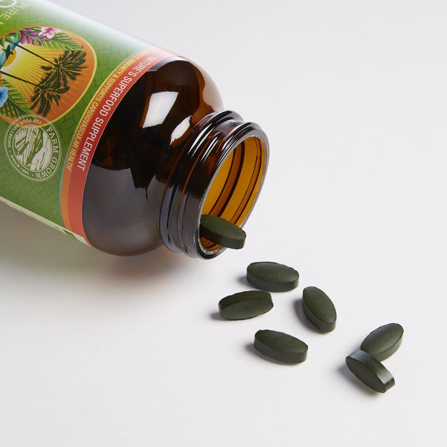 Nutrex Hawaii, Pure Hawaiian Spirulina, 1000 mg Spearmint Tablets, 180 Count, Vegan