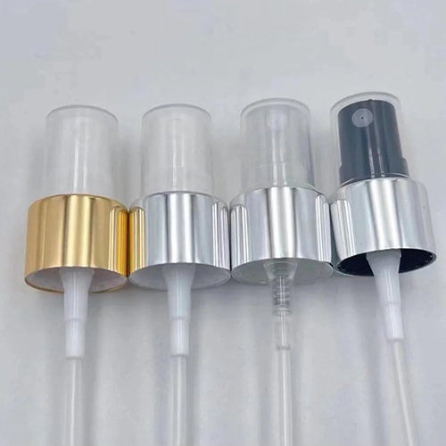 Fine Mist Spray with Golden Sleev - Plastic Material, Standard Size, Multicolor Design | Perfect for Versatile Bottle Applications