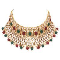 Timeless Treasure Kundan Choker Necklace Set.