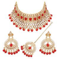 Timeless Treasure Kundan Choker Necklace Set..