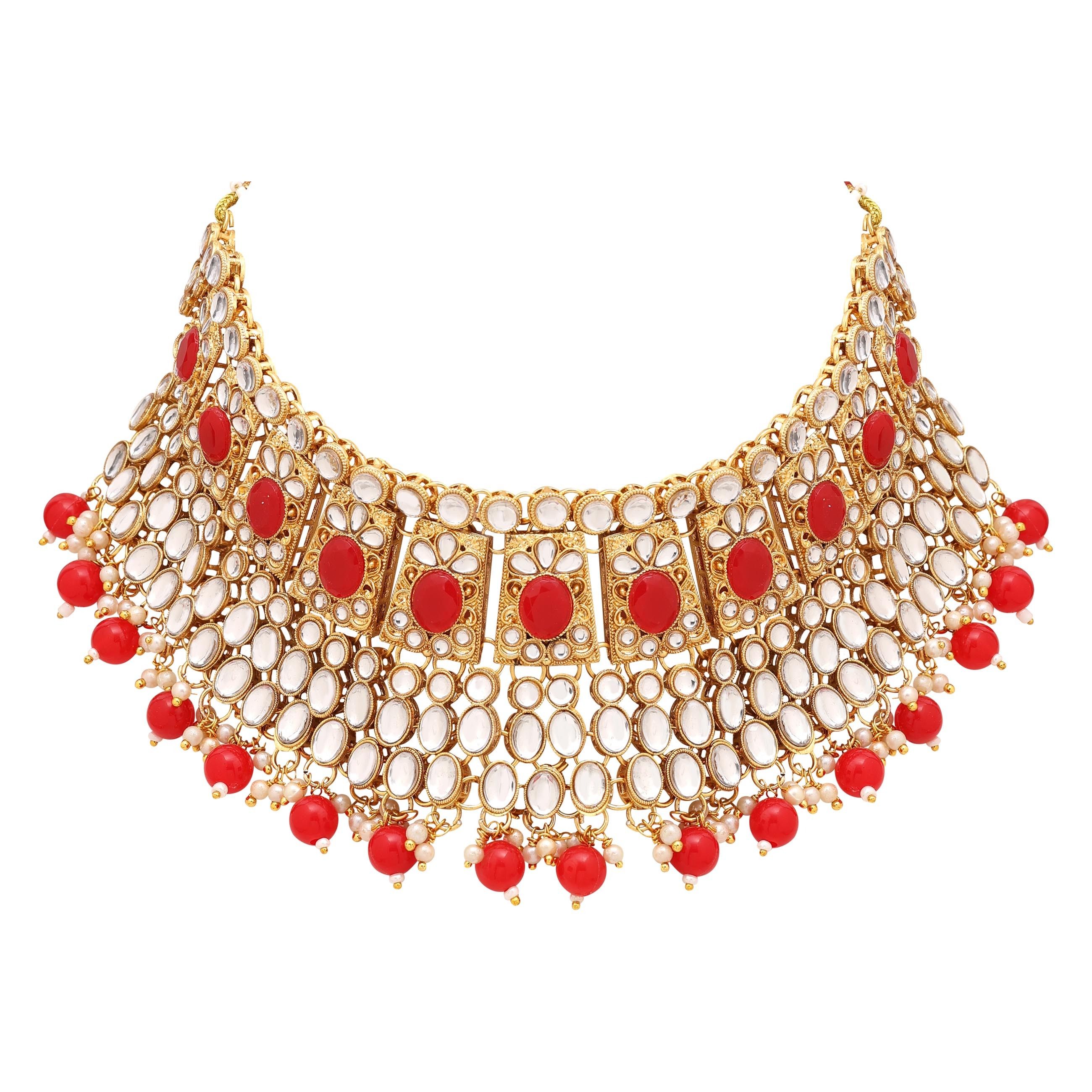 Timeless Treasure Kundan Choker Necklace Set..