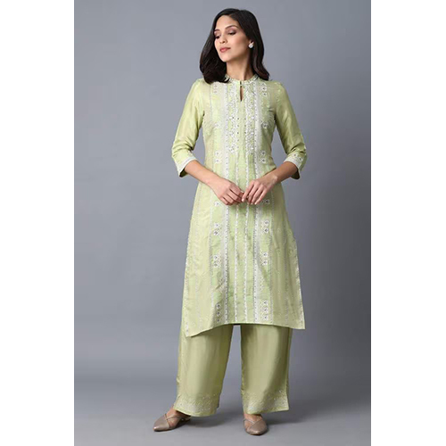 W Green Straight Viscose Kurta