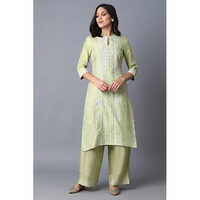 W Green Straight Viscose Kurta
