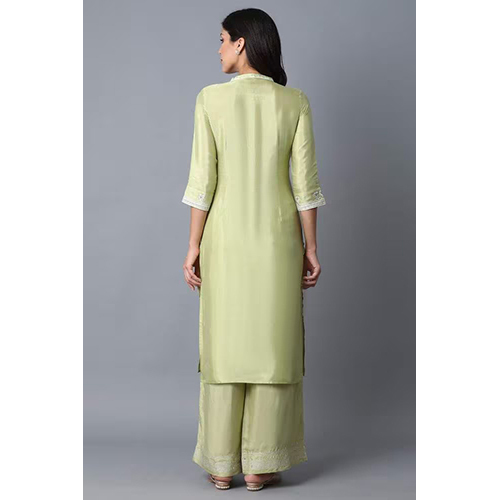 W Green Straight Viscose Kurta