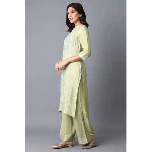 W Green Straight Viscose Kurta