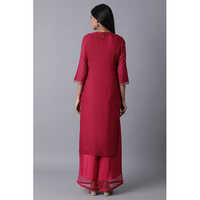 W Maroon Printed Layer Kurta