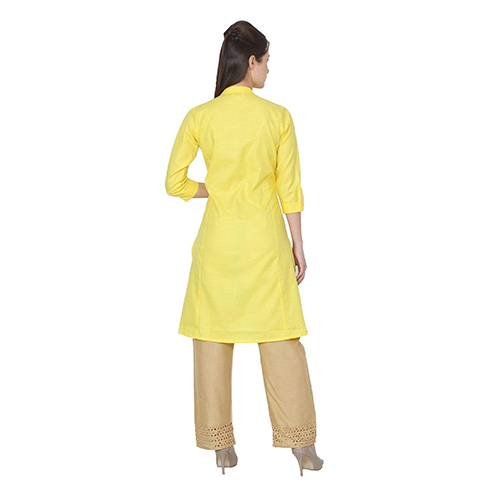 Mirabella Yellow Khadi A-Line Kurta
