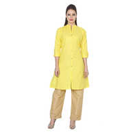 Mirabella Yellow Khadi A-Line Kurta