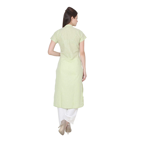 Mirabella Green Block-Print Khaadi-Cotton Kurta