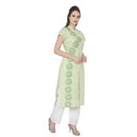 Mirabella Green Block-Print Khaadi-Cotton Kurta