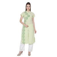 Mirabella Green Block-Print Khaadi-Cotton Kurta