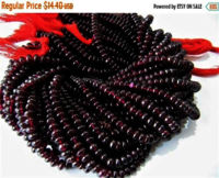 Natural Garnet 4 to 6mm Rondelle Plain Beads Sold Per Strand 13 inches long