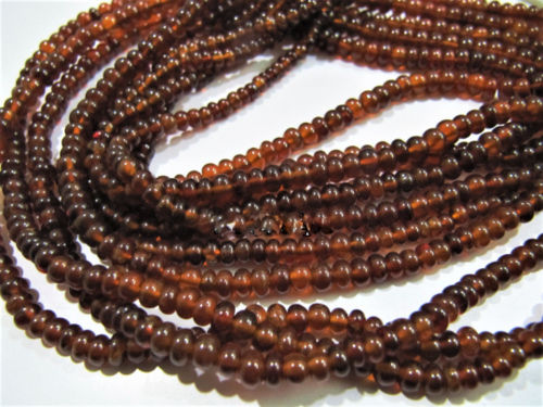 Natural Hessonite Garnet 4-5mm plain Rondelle Shape Beads Strand 8''long