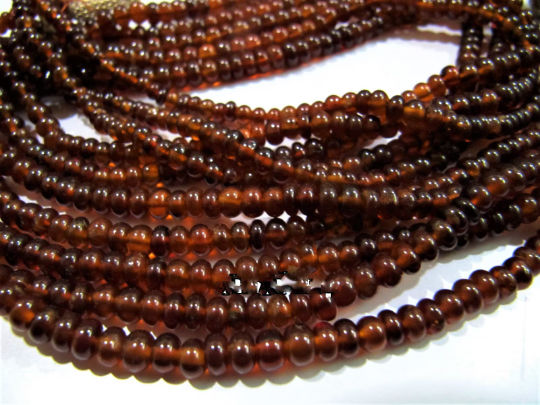 Natural Hessonite Garnet 4-5mm plain Rondelle Shape Beads Strand 8''long