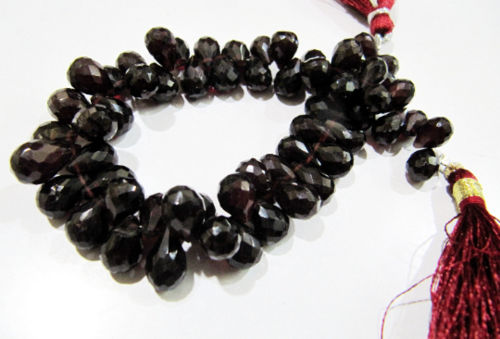 Natural Mozambique Garnet Teardrop Shape Faceted 5x7mm Beads strand 8 inches