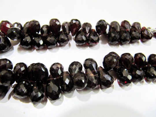 Natural Mozambique Garnet Teardrop Shape Faceted 5x7mm Beads strand 8 inches