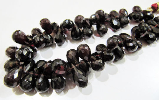 Natural Mozambique Garnet Teardrop Shape Faceted 5x7mm Beads strand 8 inches