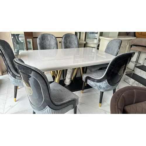 Marble Top 6 Seater Dining Set