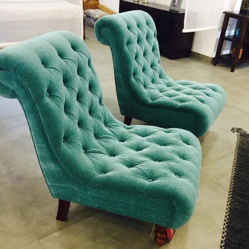Modern Wooden High Back Cushion Chair