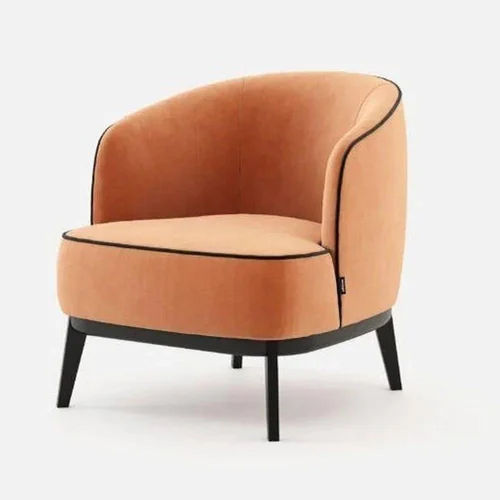Orange Modern Wood Living Room Chair