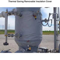 Thermal Saving Removable Insulation Cover - Fiberglass Material, 50mm Thickness, Grey Color | Ideal For Insulation Applications