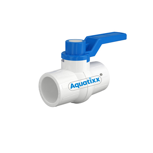 Aquatixx UPVC Ball Valve - Plastic Material, Socket Connection, Polished Finish | Durable for Water & Gas Media, Industrial Usage, Available in Various Colors
