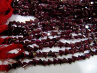 Natural Garnet Triangle Shape Faceted Beads 5 to 7mm Strands 13 inch long