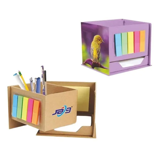 JB9-207 Sticky Note Pad Pen Stand - Paper, 95x105mm , Sticky Function for Easy Note Taking and Reminders
