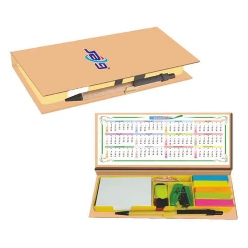 JB9-204 Eco Friendly Stationery Kit With Sticky Note Pad - Paper, 4x6 Inches , Folder Style with Strong Sticky Feature for Notes & Reminders