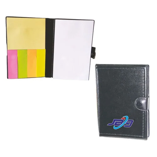 Sticky Pad With PU Foam Folder - Paper Material, 3x5 Inch Size | Folder Style Design, Sticky Note Feature, Easy Carrying Rectangle Shape