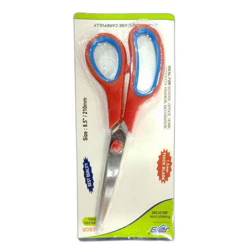 JB9-DC095 9.5 Inch Steel Scissor - Stainless Steel Blades, Plastic Handles, Available in Different Colors | Ideal for Cutting Paper, Fabric, Cardboard
