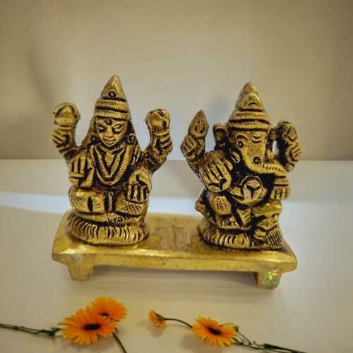 Brass Lord Laxmi Ganesh Small Statue for Home & Temple Decor Made By Aakrati|Made in 100 % Brass