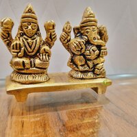 Brass Lord Laxmi Ganesh Small Statue for Home & Temple Decor Made By Aakrati|Made in 100 % Brass