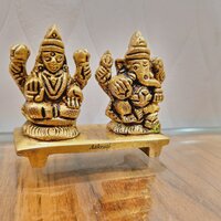 Brass Lord Laxmi Ganesh Small Statue for Home & Temple Decor Made By Aakrati|Made in 100 % Brass