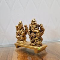 Brass Lord Laxmi Ganesh Small Statue for Home & Temple Decor Made By Aakrati|Made in 100 % Brass