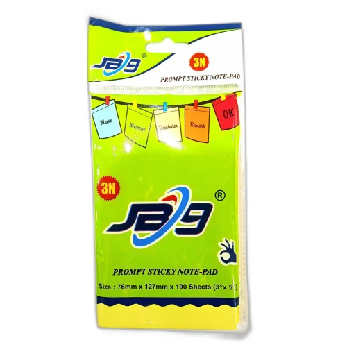 Yellow Sticky Note Pad - High-Quality Paper, 76x127mm (3x5 Inch) | Sticky Feature for Easy Organization, Perfect for Notes on the Go